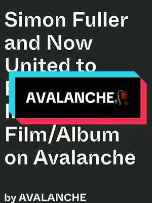 The image features text overlaid on a dark gray background. At the top is text in white, likely a title or identifier. The central element is a rectangular blue and red box containing the word "AVALANCHE" in white, with an image of a flower in a black rectangle. Below this, additional white text describes the content of the video. The overall layout is designed to attract attention with contrasting colors and bold text.