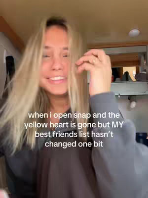 A woman with long blonde hair smiles while looking towards the viewer. Text overlays the image.