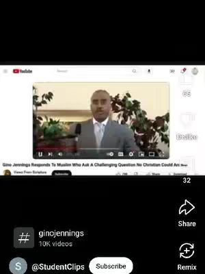 The cover image is a screenshot from a YouTube video. The image shows a medium shot of Pastor Gino Jennings in a suit, seated and speaking in front of a neutral background containing greenery. A YouTube interface is present, with details such as the video title, creator information, like, share, and subscribe buttons.