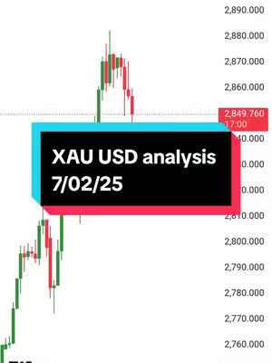 A screenshot of a candlestick chart for XAU/USD (gold). A rectangular box in the middle of the image contains the title of the video, written in white text on a black background. The background of the title box is a bright aqua color with red borders.