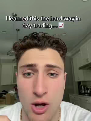 A man with short, wavy brown hair is looking directly at the camera with a slight expression of concern. Above him is text suggesting something negative happening. The background is a domestic space with white cabinets and muted lighting.