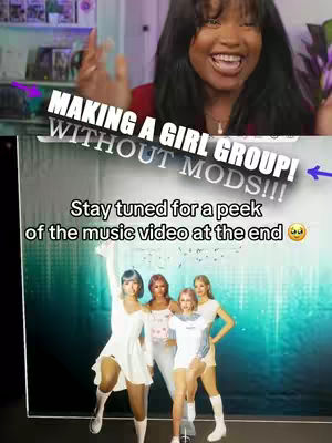 The cover image shows a woman speaking with a blurred background of a shelf behind her. In front of the woman is a graphic with text and an image of four women in costumes.