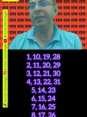 The cover image features a man in a light blue shirt speaking towards the camera. The background is filled with repeated text in a reddish-orange hue. The lower portion of the image displays a list of numbers in a purple neon font, arranged in columns.