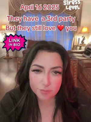 A woman with long black hair and dark eyes is centered in the frame. Overlayed on the image are text elements with a date, relationship advice, and a call to action. The background is a warmly lit room with curtains and lamps visible