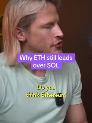 A man with light hair wearing a light green t-shirt is the focus. The image has overlaid text in a purple box at the top, in yellow font in the middle, and green font at the bottom. The background is a blurred view that is out of focus.