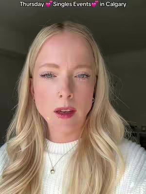 A close-up shot of a blonde woman looking slightly surprised with text overlayed at the top.