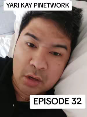 A man lies on a pillow with text overlayed. The man has dark hair and is looking at the camera.