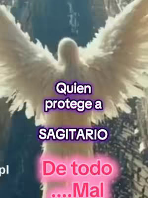An image featuring a blurry background with what appears to be an angel with large white wings, viewed from the back. Overlaying the image are text elements with messages in white, purple, and pink. The overall composition is suggestive of a spiritual or zodiac-related theme.