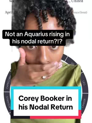 A close-up shot, the main subject is a person, partially obscured by a hand over the mouth. The background shows a zodiac wheel with text, and there are overlaid text boxes near the top and bottom of the screen The person is wearing a casual olive green top and the skin tone is light. The overall tone is inquisitive and intriguing.