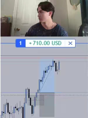 The cover image shows a young man in an indoor setting, likely his home. He is seen from the chest up, with his side profile visible as he appears to be looking at something off-camera. A small window appears in the background on the up-right section of the frame. Overlayed at the top of the image is a blue rectangle with white text indicating a financial gain, along with the value in USD.