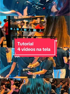 A vertical collage with a red rectangular box overlaying multiple scenes. The scenes show people holding cameras, filming, and attending an event. The red box contains white text.