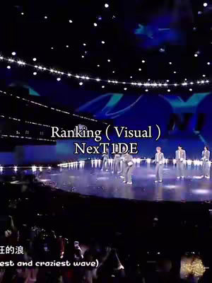 The cover image shows a stage with a group of people on it, likely a musical performance or a show. In the foreground, there is an audience with their hands raised. Above, text overlays say 'Ranking (Visual) NextTIDE'.