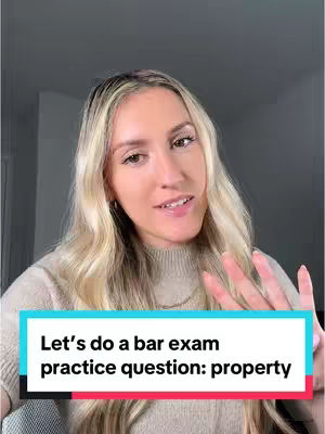 A woman with long blonde hair is centered in the frame, looking towards the camera with a slight smile. She is wearing a beige sweater. Below her is a rectangular text box with a blue top section and red bottom section, containing white text.