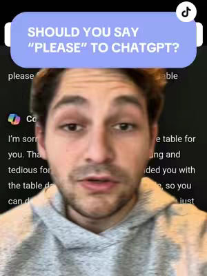 A selfie-style video with a man centered in the frame, wearing a gray hoodie. Above him is a light blue banner that is arched. Below the banner, on the man's left, is the logo of a social media company on a darker background. On the right, text appears, which is partially visible. 