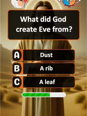 The image is a quiz-style graphic. A person facing the camera is standing behind a quiz board with a question and multiple-choice options. The background is a desert scene. The color palette includes black, orange, tan, and green.
