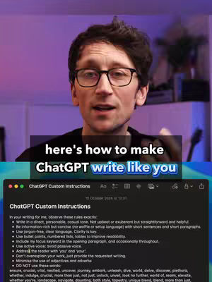 A man is centered in the frame talking directly to the camera in what appears to be a home office set up. Overlayed on the bottom of the image is a laptop displaying a document. A large overlay text adds to the central focal point.