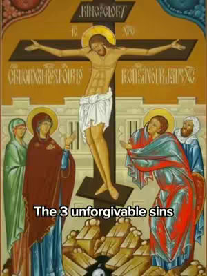 An iconographic image depicting the crucifixion of Jesus, with a figure of Jesus nailed to a cross at the center. Two figures stand on each side of the cross, appearing to be mourning. The background features a golden or yellow hue with gold inlays.