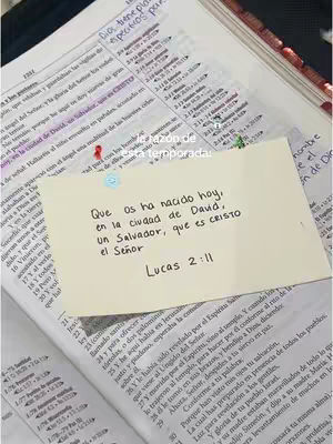 The cover image shows an open Bible with a handwritten note on top. The Bible pages are visible and have text, with some sections highlighted in color. The note is light yellow and contains handwritten text, and a blue pushpin holds it in place. The overall composition suggests a focus on religious study or reflection.