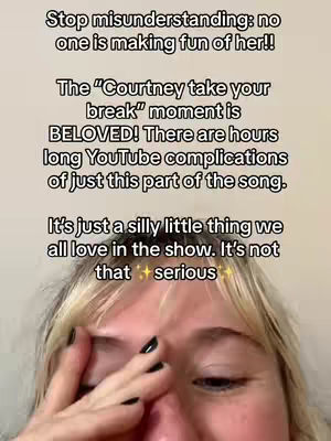 A selfie style image features a person with blonde hair, slightly visible, holding a hand up towards the face, with a tear rolling down an eye. Text, in a black font, is overlaid on the upper part of the image.