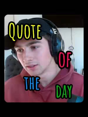 The cover image features a young man in a maroon hoodie and a black cap with visible headphones. Text overlays state 'QUOTE OF THE DAY' in colorful font, which is on a black background