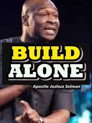 The cover image shows a man giving a speech with the words 'BUILD ALONE' overlaid. The man is light-skinned, wearing a dark shirt, and looks to be addressing an audience. The text overlay is in bold yellow letters outlined in black, set against a dark background.