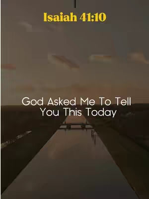 An aerial view of a river or canal with a central waterway, framed by green banks, under a sky that transitions from a light orange at the horizon to a more overcast, muted tone towards the top. Overlayed text at the top and middle of the image adds a devotional message.