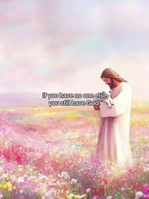 An ethereal image depicting Jesus Christ, rendered in a painterly style, holding a lamb in a field of vibrant wildflowers. The overall palette is soft with pastel tones. Jesus is dressed in a flowing white robe with a long beard and flowing brown hair, the lamb is white. Soft diffused light bathes the scene, enhancing the sense of peace and serenity