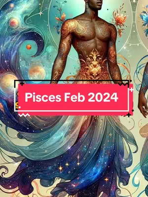 A stylized image features a dark-skinned man with intricate body art and an elaborate, flowing garment. The background is a blend of swirling blue, teal, and gold with celestial elements and floral accents. Overlaid on the image is a red rectangle with white text.