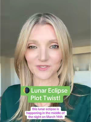 A medium shot of a woman with blonde hair, looking directly at the camera while speaking. She's set against a neutral background, wearing a green top; the image has two text boxes in front of her.