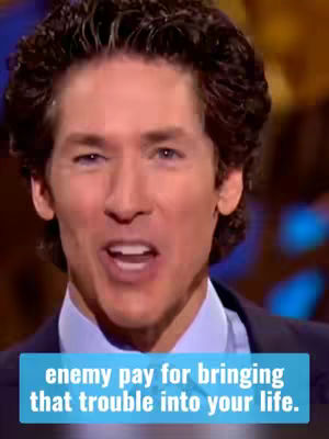 The cover image shows a close-up of a man's face, who appears to be addressing the camera. He has dark, well-groomed hair and is wearing a suit. Text overlayed on a blue background at the bottom of the image reads: 'enemy pay for bringing that trouble into your life.' The background is blurred, and warm tones dominate.