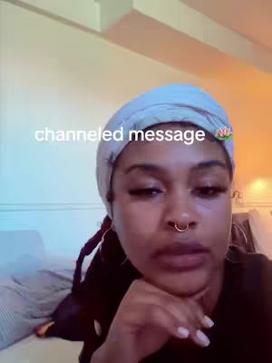 The cover image features a woman with a headscarf, in a bedroom setting. The text overlay 'channeled message' is placed on the top-left.