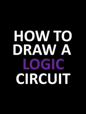 The image is a text-based graphic on a black background. The phrase "HOW TO DRAW A" is written in white, bold, sans-serif font, stacked on top of the phrase "LOGIC" in larger, purple text. Below, in white, is the phrase "CIRCUIT". The text elements are centered vertically and horizontally, filling the space.