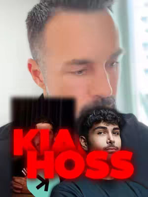 The cover image features three superimposed figures. The largest is a man's face; it's partially transparent and serves as the background. In the center are two smaller figures: a person, with their face visible and wearing a dark shirt. At the bottom is a man wearing a black t-shirt. Overlaid on the image in bold, red letters is the text "KIAN HOSS", creating a layered effect.