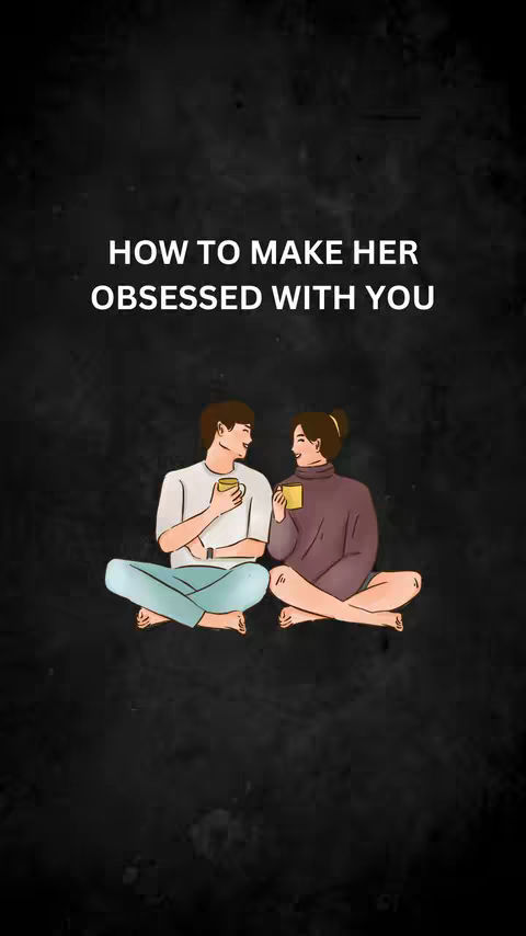 An illustration with a black textured background. The main focus is an illustrated couple seated on the ground, facing each other and holding mugs. Above them, white text presents a title.