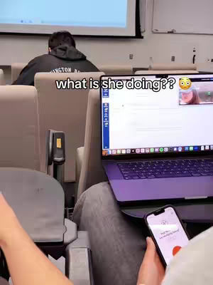 The cover image shows a laptop displaying a video call with a person on screen, with the creator's phone is in the foreground, in an academic setting.
