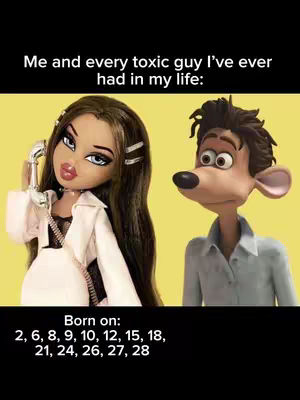 The cover image features a montage. At the top, there's a black band with white text. Below is a scene with two animated characters on a yellow background. The character on the left is a Bratz doll type with a white jacket, while the right character is a Roddy St. James cartoon character. The bottom has a black band with list of numbers in white text