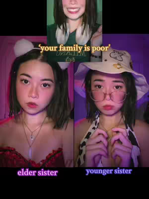 The cover image is a vertical split screen showcasing three individuals. At the top, a smiling woman with dark hair is centered. Below, the left half features a woman with a serious expression, wearing a dress and cat-ear-like accessories. The right half displays another woman wearing glasses and a white hat, with a cow print top. Text overlays the image adding context, with a color palette that is balanced and vibrant, using warm lighting for visual interest.