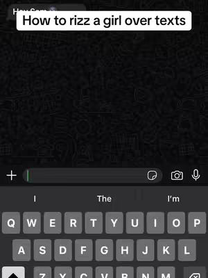 The cover image features a screenshot of a phone's texting app interface. At the top is a white bar featuring text, 'How to rizz a girl over texts'. Below, a blank text input field with a keyboard and a button to start a new message. The background has a dark color.