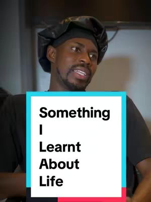 A man wearing a black beanie is shown looking slightly to his right. A text box is overlayed in front of him.