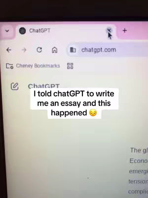 A screenshot of a computer screen displaying the ChatGPT website within a web browser. A text overlay provides additional context.