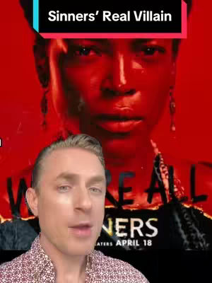The cover image features a man in the foreground speaking towards the camera. Behind him, a dramatic background image of a person with obscured features in red tones.