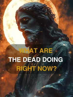 The cover image depicts a statue of Jesus Christ. The statue is rendered in a dark, aged material, possibly bronze or stone, with a detailed face and a crown of thorns. The background consists of a large, bright, circular light source, resembling the sun or a halo, set against a blurred, fiery orange and red backdrop. Overlayed on the image is text in a white and yellow color scheme, contained within a rounded rectangle.