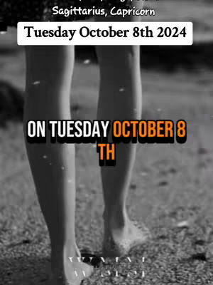A grayscale image of a person's legs as they walk barefoot on a beach, with text overlays indicating a date.
