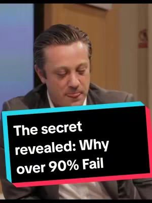 The cover image features a man in a professional setting, likely an interview or presentation. He's the central figure, with a direct gaze and slight smirk, suggesting a confident or insightful tone. A bold text overlay dominates the bottom, using contrasting colors to highlight a key message.