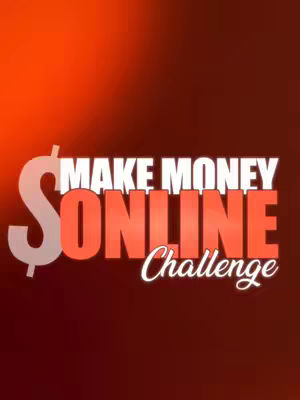 The cover image has an orange gradient background with the text 'MAKE MONEY ONLINE Challenge' in a bold, layered font. The word 'ONLINE' is in a vibrant red color, while the other words are in white with an outline, and a dollar sign is used as the letter 'S' in 'MAKE'. The word 'Challenge' is placed under the previous words.