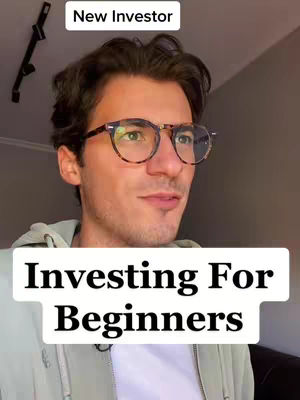 The image shows a man in glasses looking pensive. Text overlays read "New Investor" and "Investing For Beginners."
