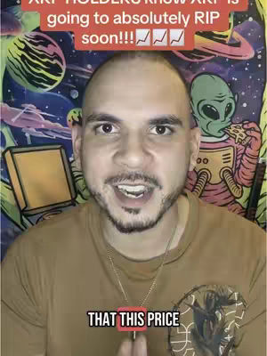 A man with a bald head and a beard is centered in the shot, looking directly at the camera with an open mouth. Above him is a stylized background with space-themed elements, including planets, stars, and a green alien. Below him, an overlay indicates the price.