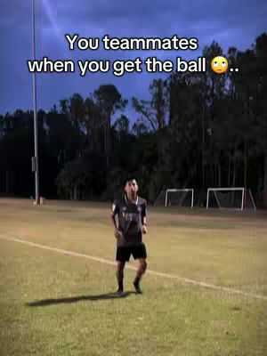 The cover image shows a soccer player in a field at night. Text overlayed on top says, "You teammates when you get the ball." The background includes trees and soccer goals in the distance. The sky is dark.