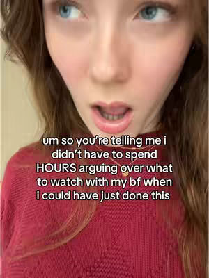 A close-up shot of a woman with fair skin looking up and to the side with a slightly surprised expression. Text overlay on the image.