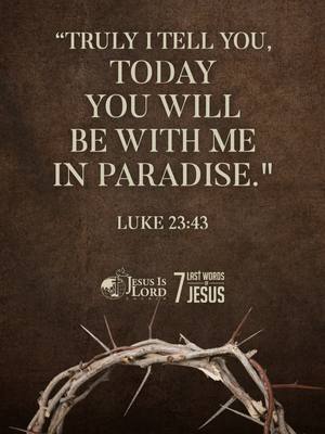 The image shows a dark brown background with white text at the top, a logo, and a crown of thorns at the bottom. The text is a quote from the Bible. The logo for Jesus Is Lord Church is included. The overall image has a somber, religious feel.